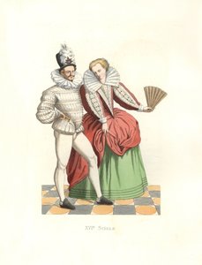 Franse edelen aan het hof van Hendrik III (1574-1589) door Edmond Lechevallier Chevignard