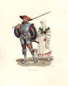 Duitse lansier en boerenvrouw