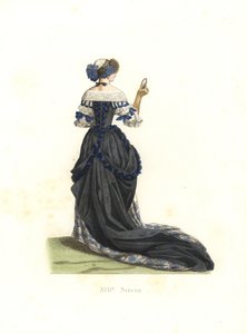 Vrouw in stadskostuum door Edmond Lechevallier Chevignard