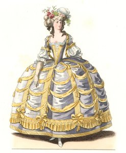 Franse vrouw in galajurk