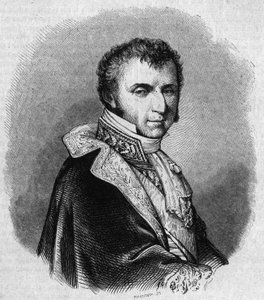 Portret van Nicolas Francois Mollien (1758-1850), Franse politicus. Gravure door Chevignard in 