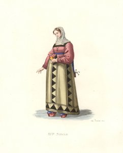 Vrouw van Burgos, Spanje door Edmond Lechevallier Chevignard