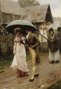 Een natte zondagochtend door Edmund Blair Leighton