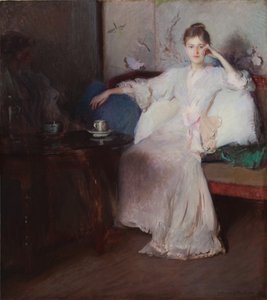 Arrangement in roze en grijs (Afternoon Tea) door Edmund Charles Tarbell