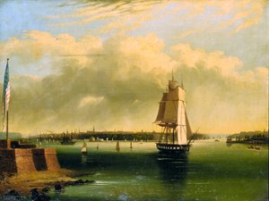 Baai en Haven van New York vanaf Bedlow