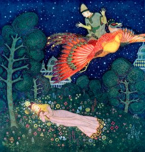 Illustratie voor het Russische sprookje Vuurvogel