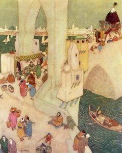In de stad Bagdad, illustratie uit 