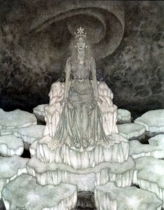 De Sneeuwkoningin: De Sneeuwkoningin in Majesteit door Edmund Dulac