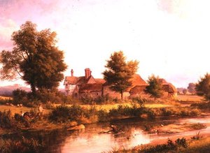 Uitzicht op Unstead House, nabij Bramley