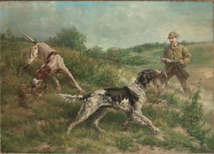 Jacht in een heuvellandschap door Edmund Henry Osthaus