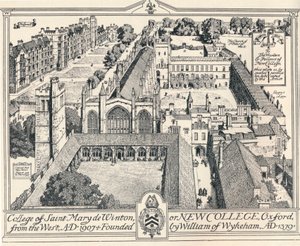 New College, Oxford, ca. 1905 door Edmund Hort New