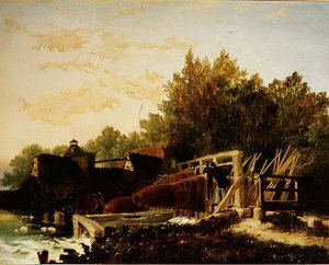 Bucks Beschadigd door Overstroming, Mapledurham, Berks, Ochtend door Edmund John Niemann