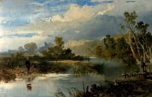 Uitzicht op Richmond Hall, Yorkshire door Edmund John Niemann