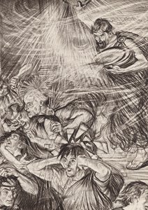 William Shakespeare: Het leven van Timon van Athene, Act III, Scene 6 (litho) door Edmund Joseph (after) Sullivan