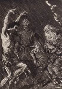 William Shakespeare: De tragedie van koning Lear, Act III, Scene 4 door Edmund Joseph (after) Sullivan