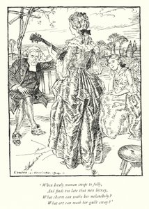 Illustratie voor The Vicar of Wakefield door Oliver Goldsmith door Edmund Joseph Sullivan