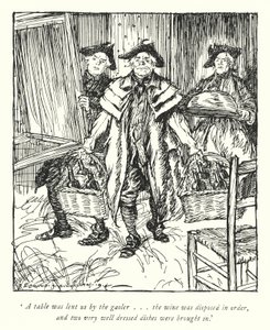 Illustratie voor The Vicar of Wakefield door Oliver Goldsmith (litho) door Edmund Joseph Sullivan