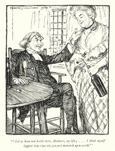 Illustratie voor The Vicar of Wakefield door Oliver Goldsmith (litho) door Edmund Joseph Sullivan