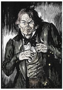 Mr Hyde verandert na het nemen van het tegengif in Dr Jekyll, illustratie door Edmund Joseph Sullivan voor de roman 