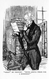 Scène uit Het vreemde geval van Dr. Jekyll en Mr. Hyde door Robert Louis Stevenson, 1927