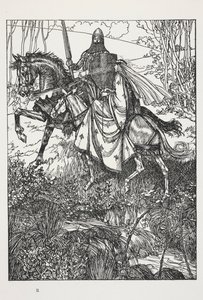 Sir Launcelot en koningin Guinevere, illustratie uit 