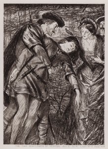 De Twee Edellieden van Verona, Act V, Sc 4 door Edmund Joseph Sullivan