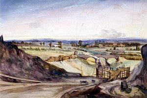 Algemeen uitzicht op Hampstead, Londen, 1837