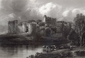 Kasteel van Chepstow, gegraveerd door R. Hinshelwood, gedrukt door Cassell und Company Ltd