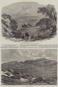 Uitzichten in de Schotse Hooglanden nabij Balmoral, de Braemar Gathering door Edmund Morison Wimperis