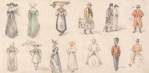 Studies van figuren: vrouwen, ambachtslieden, enz. door Edmund Thomas Parris