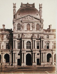 Het paviljoen Richelieu van het Louvre door Edouard Denis Baldus
