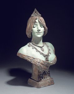 Buste gemodelleerd als Sarah Bernhardt, Exposition Universelle, Parijs door Edouard (after) Drouot