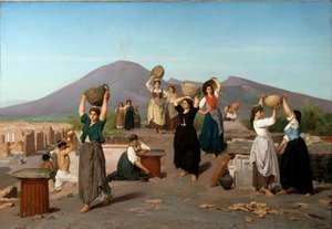 Scène van opgravingen in Pompeii door Edouard Alexandre Sain