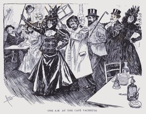 Boheems Parijs: Een AM in Cafe Vachette (litho)