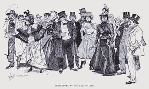 Boheems Parijs: Toeschouwers bij het Bal Bullier (litho)