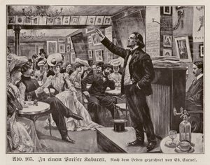 In een Parijs cabaret (gravure)