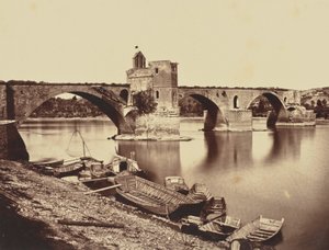 Avignon. Pont St Benezet door Édouard Baldus