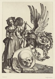 [Wapenschild met schedel van Albrecht Dürer]. door Édouard Baldus
