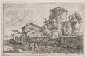 Diverse Zichten in en rond Rome: Graf langs de Via Appia door Édouard Baldus