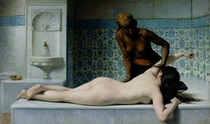 De Massage, 1883 door Edouard Debat Ponsan