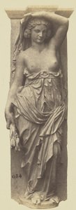 Kariatide door Victor Vilain, decoratie van het Louvre, Parijs door Edouard Denis Baldus