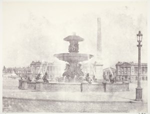 Fontein, Place de la Concorde, Parijs door Edouard Denis Baldus
