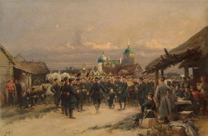 Zangers van het Life-Guards 4e Het Keizerlijke Familie Geweer Bataljon in Tsarskoye Selo, 1889 door Jean Baptiste Edouard Detaille