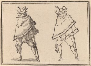 Heer Gehuld in zijn Mantel door Edouard Eckman after Jacques Callot