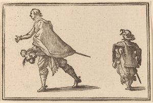 Heer en zijn page door Edouard Eckman after Jacques Callot