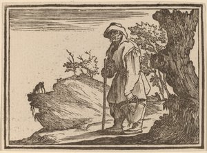 Boer met Zak door Edouard Eckman after Jacques Callot