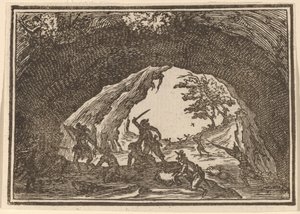Soldaten die rovers aanvallen door Edouard Eckman after Jacques Callot