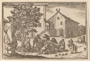 Taverne door Edouard Eckman after Jacques Callot