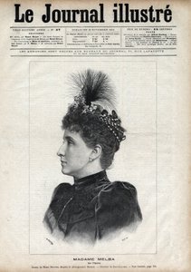 Portret van Nellie Melba (Helen Porter Mitchell, genoemd) (1861-1931), Australische sopraan - Gravure door Navellier in 