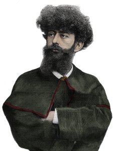 De Sar Merodack Josephin Peladan, pseudoniem van Josephin Peladan (1858-1918) Franse schrijver en occultist - Gravure door Navellier in 